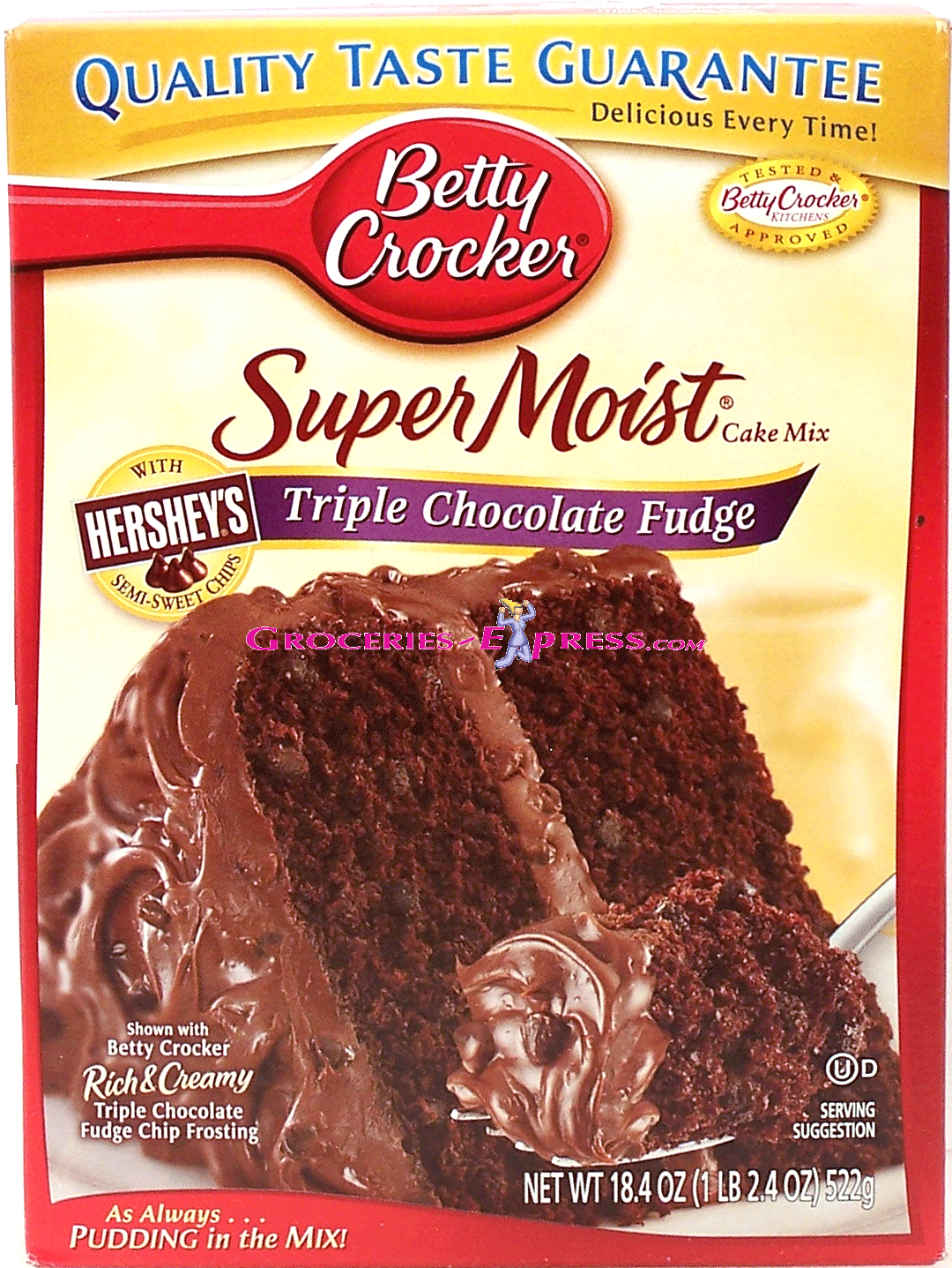 Betty Crocker&nbsp;Super Moist&nbsp;triple chocolate fudge cake mix, made with dutch cocoa, semi sweet and milk chocolate chips Full-Size Picture